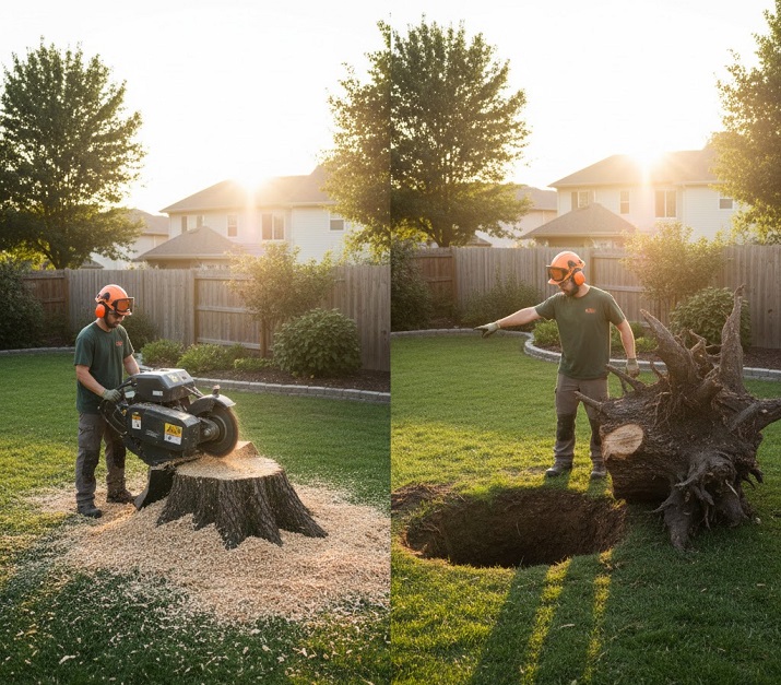stump grinding vs stump removal